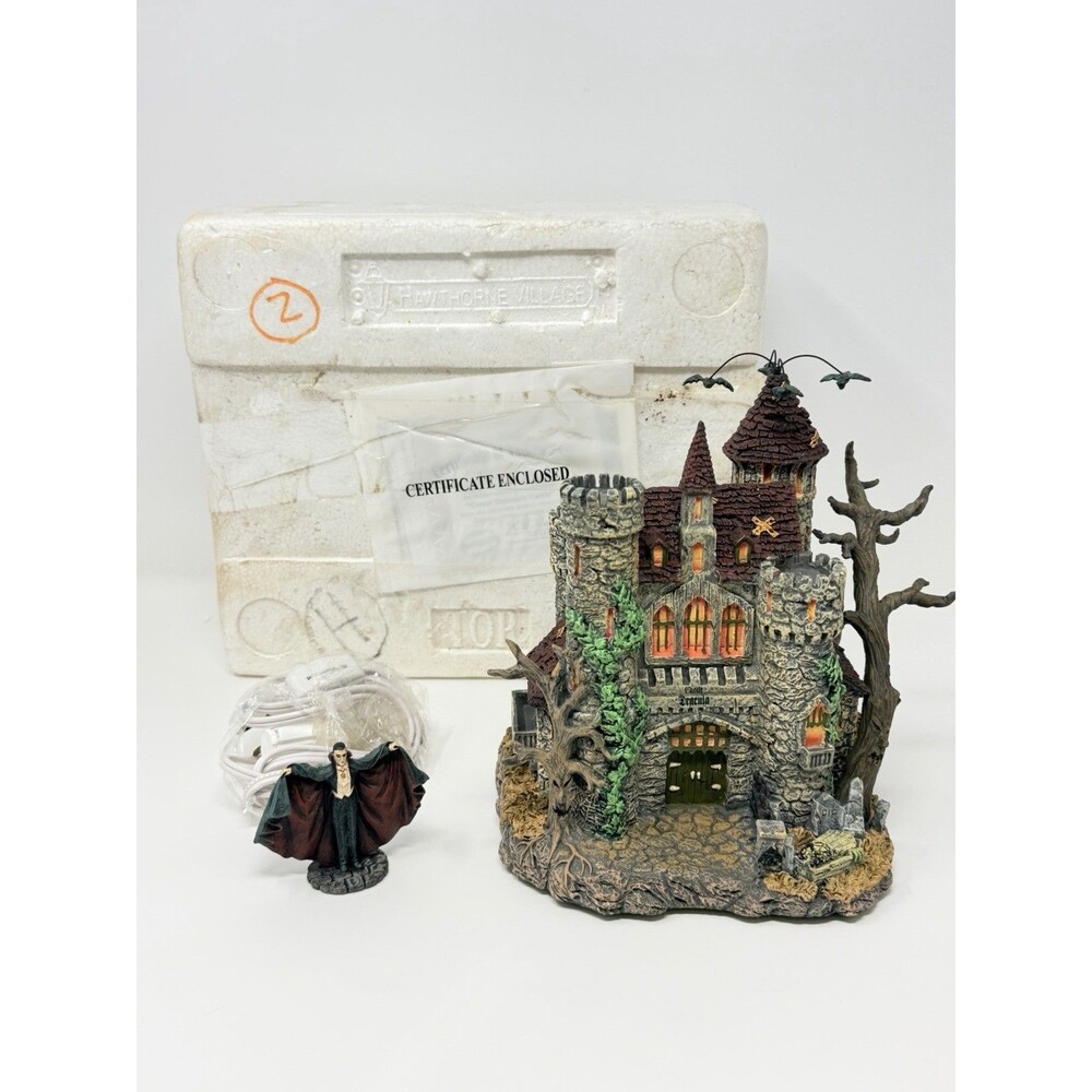 Hawthorne Village Universal Monsters Dracula's Castle B0694 Original Box COA